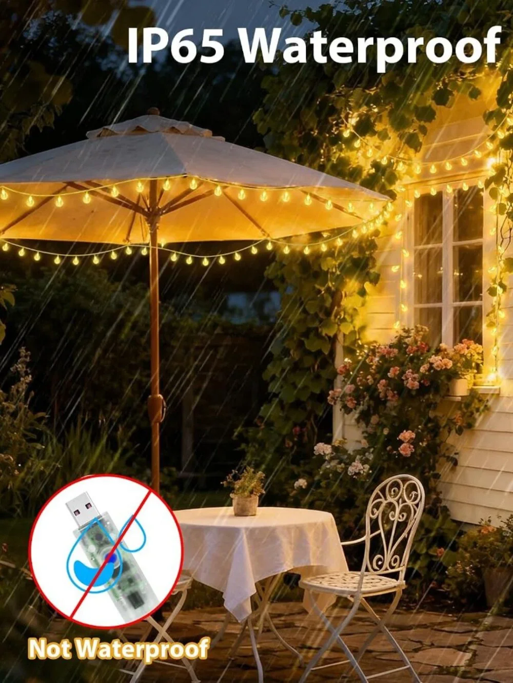 Smart Color Changing Fairy String Lights, USB, 33FT 60LED APP Control, NIB